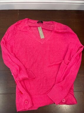 j crew pink v neck sweater nwt medium